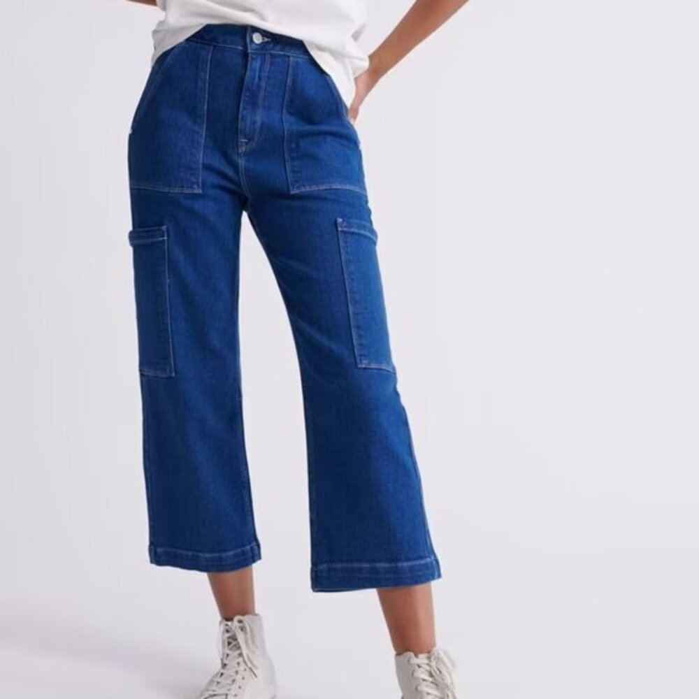 Superdry Wide Leg Utility Light Wash Jeans Size 26/30